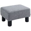 DodiOnline Linen Fabric Footstool Ottoman Cube with 4 Plastic Legs