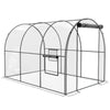 DodiOnline Polytunnel Greenhouse Walk-in Grow House with Plasric Cover, Door, Mesh Window and Steel Frame, 3 x 2 x 2m, Clear