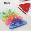 10PCS Multiple Colour triangle transparent file edge clip metal firm office school supplies