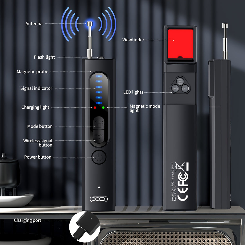 Hidden Camera Detector, Electronic Bug Sweeper with RF Signal Detection, Multifunctional Electronic Bug Sweeper for Home, Office, and Travel Security