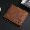 1pc Men's Zippered Short Wallet, Multi-card Holder, PU Leather Folding Wallet