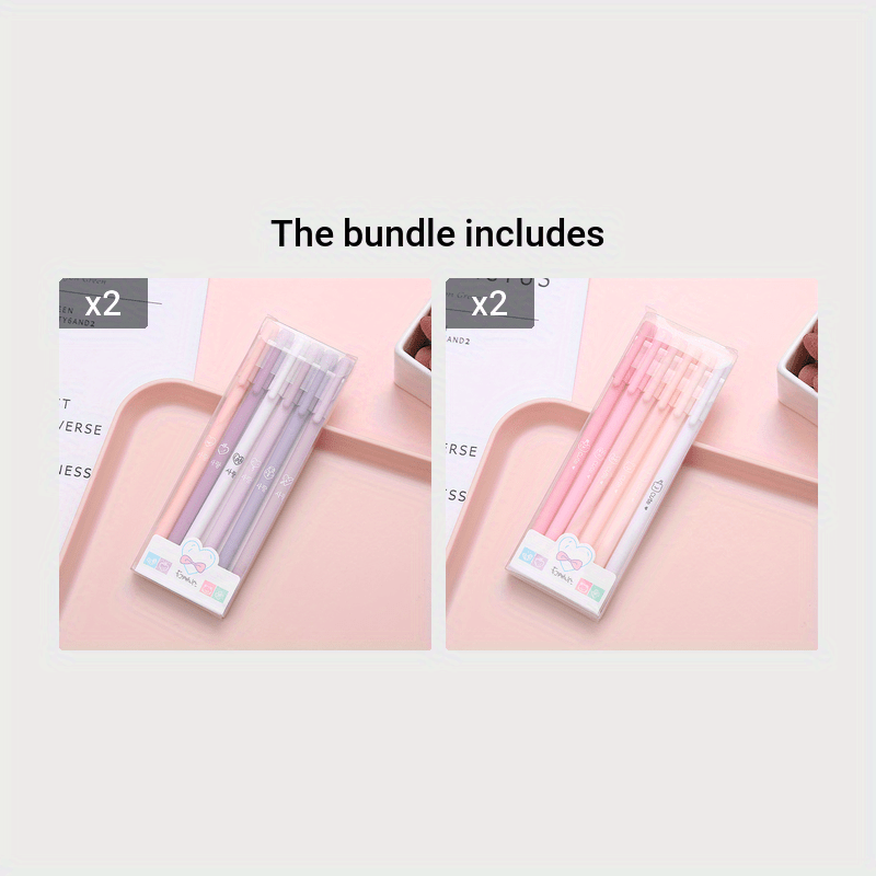 6pcs Morandi Gel Pen Set - Cute Kawaii Design for Office & School - Smooth Black Ink, Durable & Stylish Stationery Supplies