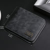 1pc Men's Zippered Short Wallet, Multi-card Holder, PU Leather Folding Wallet