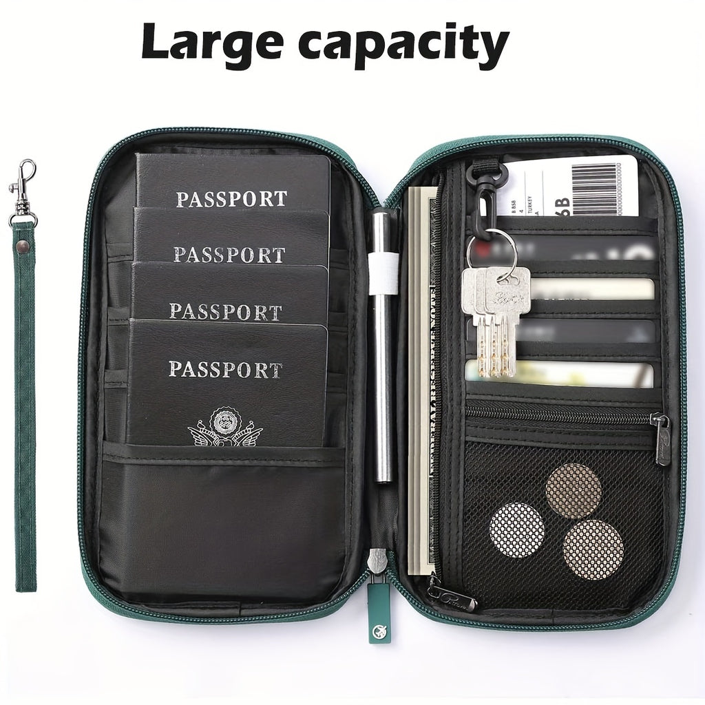 Travel Passport Wallet - Family Passport Holder, Travel Document Storage Bag for Safe Organization