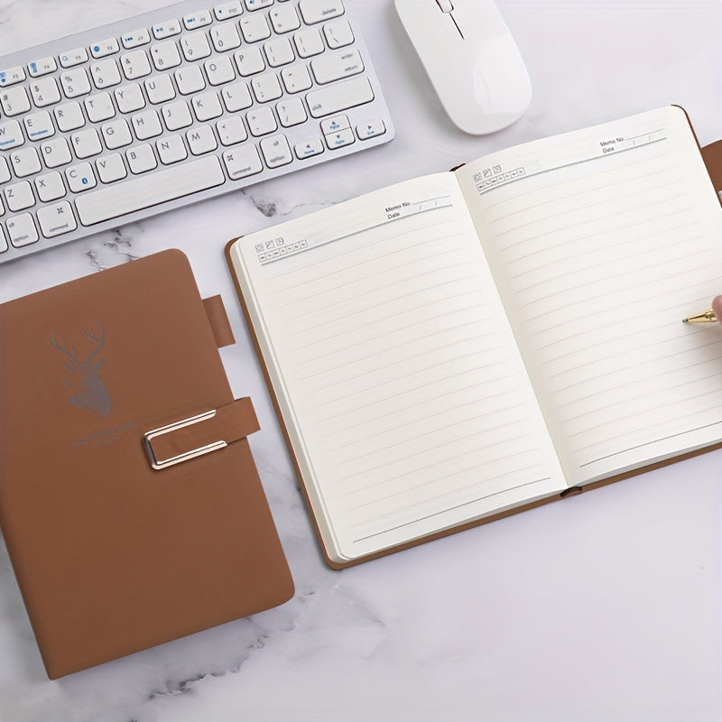 160 Pages Premium Super Smooth Faux Leather Notebook with Water-Resistant Square Ruling - Minimalist Space Theme A5 Journal for Home, Office, and Study - Soft, Durable, and Long-Lasting