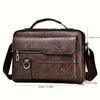 Men's Vintage Faux Leather Shoulder Bag - Adjustable Strap, Casual Business Crossbody for Daily Commute