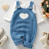 Baby Clothing Girl Baby Bodysuit Baby Love Jacquard Boys Knitted Bodysuit, Suitable For Indoor And Outdoor Wear