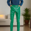 Men's Casual Chic High Stretch PU Leather Pants, Street Style Sexy Pants For Nightclub Party Dinner Performance K-pop