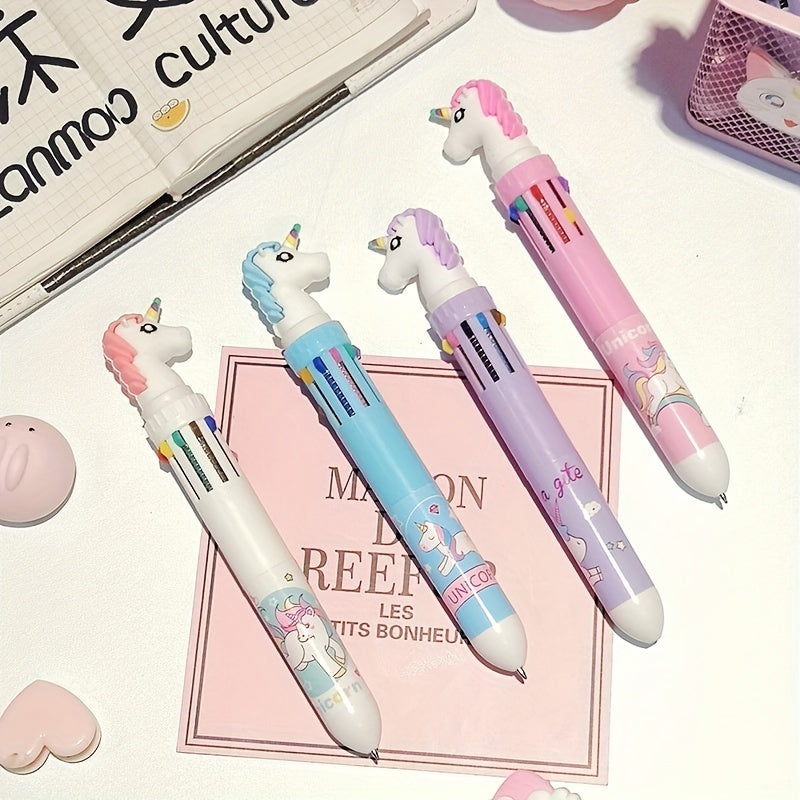 1pcs Kawaii Ballpoint Pen Set - 10 Colorful Gel Pens for Student Writing, Office Supplies, Cute Novelty Stationery for Halloween, Christmas Gift