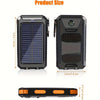 10000mAh portable solar cell phone battery panel charger with flashlight lighting/USB/ compass, suitable for iPhone/ Android mobile phone digital electronic devices, gift customization, outdoor emergency power backup battery