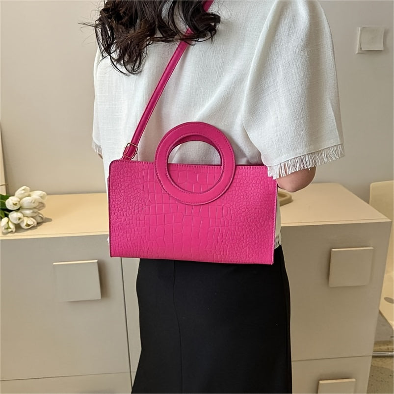 Fashionable Faux Leather Crossbody Bag with Removable Strap - Zipper Closure, Solid Color Pattern, Lining, and Stylish Design - Perfect for Womens Casual Occasions