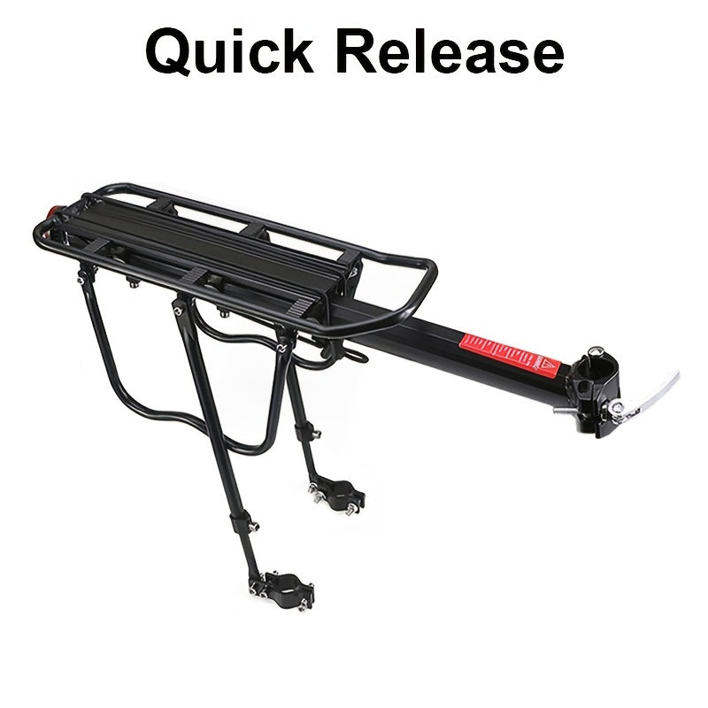 Bicycle Rear Bracket, Bicycle Seat Luggage Rack Holder Carrier For Luggage, Cargo, 90kg/190LB Load, Aluminum Alloy Adjustable Rack With Reflector For Cycling Camping Touring Sport