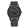 Mens Fashion Watch - Eye-Catching Cool Dial with Waterproof Rotating Magnetic Bead - Durable PU Leather Strap - Stylish Design for Fashion-Forward Gentlemen
