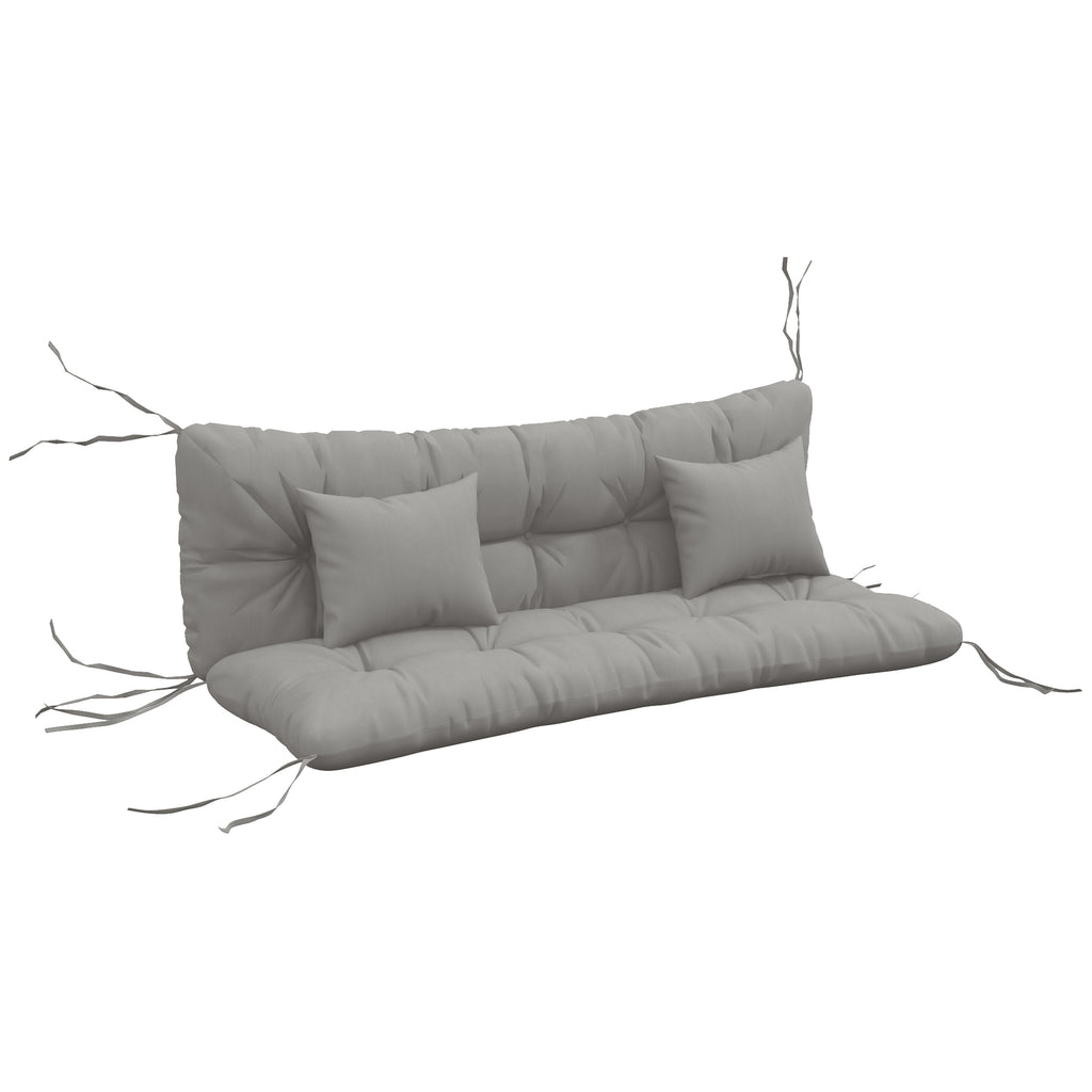 DodiOnline Back and Seat Cushion Replacement with 2 Pillows, Patio Chair Cushions Set with Ties, Light Grey
