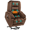 DodiOnline Leathaire Eight Massage Point Armchair, with Heat and Reclining Back - Brown