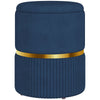 DodiOnline Velvet-Feel Storage Ottoman - Blue