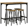 DodiOnline Five-Piece Industrial-Style Bar Table Set - Brown/Black