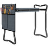DodiOnline 2 in 1 Garden Kneeler Seat, Kneeling Pad Support Bench, Foldable Knee Protector with Tool Bag, Grey