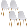 DodiOnline Modern Dining Chairs Set of 4, Kitchen Chairs with Backrest and Steel Legs for  for Dining Room, Living Room, White