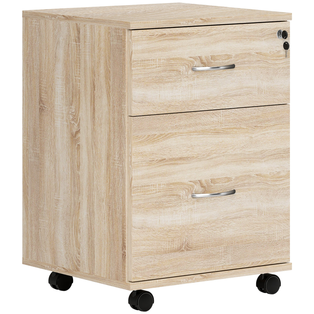 DodiOnline Two Drawer Lockable Filing Cabinet - Wood-Effect