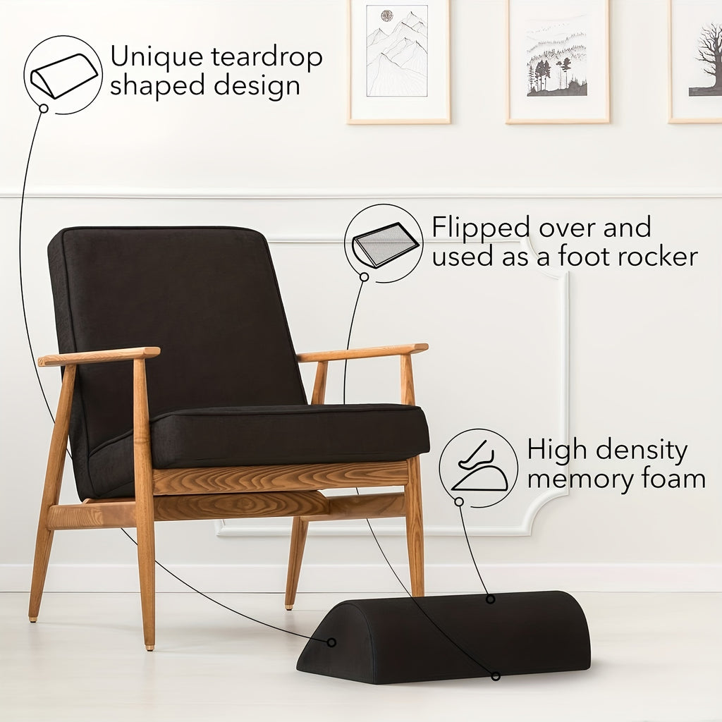 1pc Ergonomic Office Desk Foot Rest - Under Desk Footrest With Washable Cover - Desk Foot Stool Work From Home Accessories - Foam Foot Stool Rocker, Office Footrests