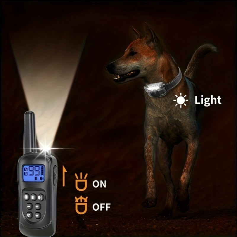 Dog Training Collar with Remote, Rechargeable No-Shock Humane Electronic Training Collars with Vibration and Beep Modes, Adjustable Nylon Strap for Small to Large Dogs, USB Charging