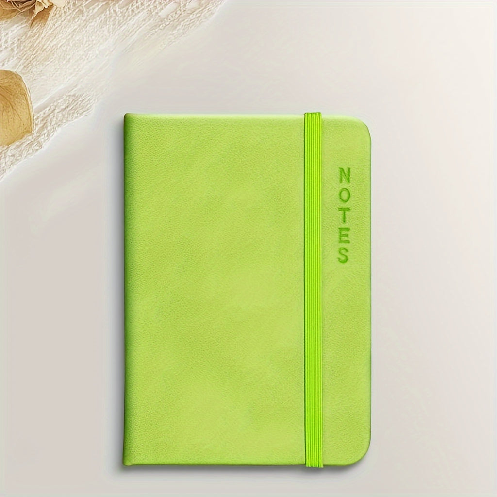 1pc A7 Small Lined Pocket Journal Portable Notebook, 100 Pages, Small, Soft Faux Leather, 10.49 cm X 7.49cm 100 Gsm Thick Paper, Hardcover, Best for school travel meeting business writing