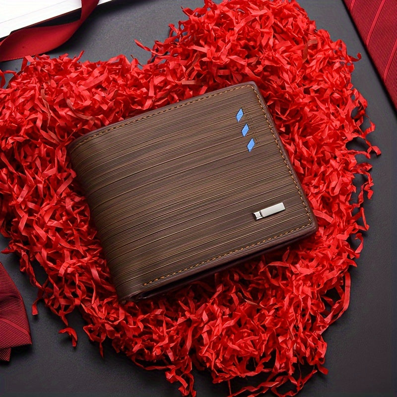 1pc Men's Multi-card Wallet, Horizontal Trendy PU Leather Business Card Holder