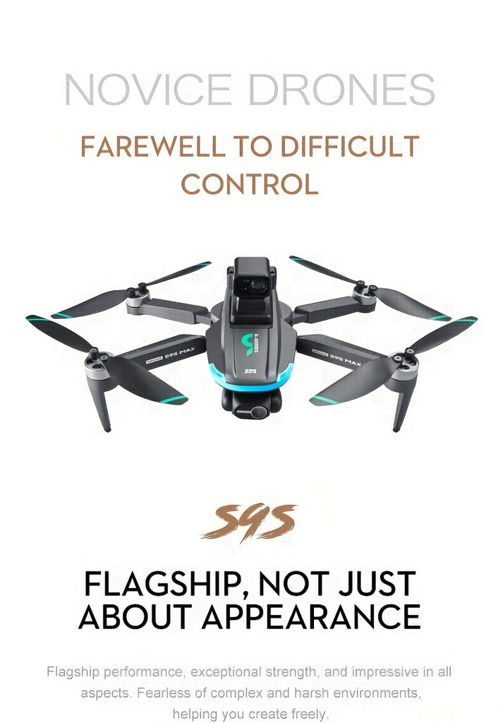 New S9S aerial drone, GPS positioning, Automatic return, Remote-controlled aircraft, High-definition dual camera with 2-axis Self Stabilizing Electronic Anti-Shake Gimbal, Brushless motor, Foldable four axis aircraft
