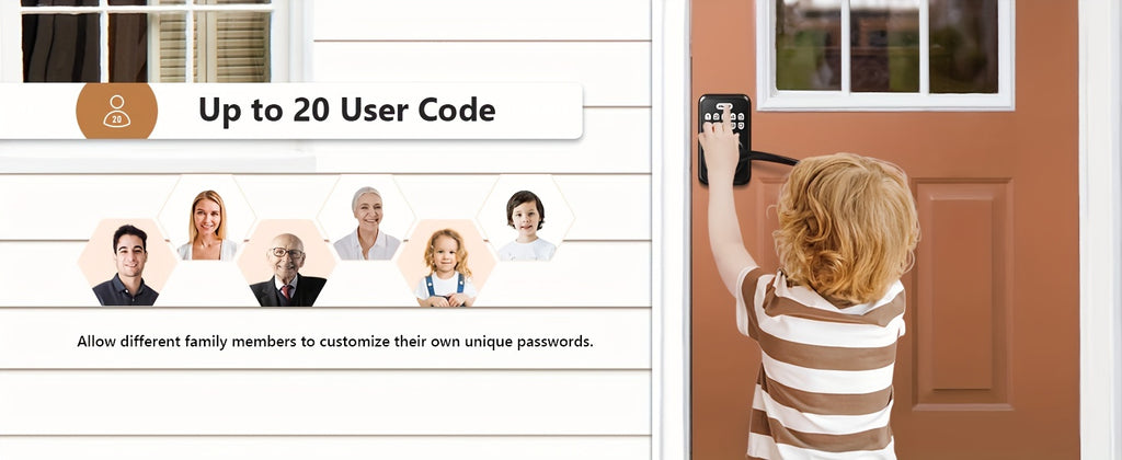 Keyless Entry Door Lock With Handle, Zowill Electronic Keypad Deadbolt Door Locks Handle Lever, Front Door Lock Set, Digital Door Lock, Auto-Locking, Anti-peep Code Door Handle Lock