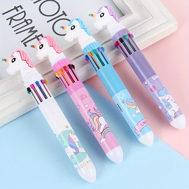 1pcs Kawaii Ballpoint Pen Set - 10 Colorful Gel Pens for Student Writing, Office Supplies, Cute Novelty Stationery for Halloween, Christmas Gift
