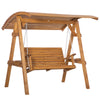 DodiOnline 2 Seater Swing Chair, Garden Swing Bench with Adjustable Canopy, and Pine Wood Frame for Patio, Yard