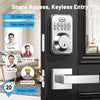 Keyless Entry Door Lock with 2 Lever Handles - Electronic Keypad Deadbolt, Auto-Locking, Anti-Peeping Password, Digital Smart Code, Brushed Aluminum, Battery-Powered (AA Batteries Included), US Standard, Smart Door Lock