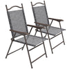 DodiOnline Set of Two Folding Garden Chairs, with Fabric Mesh Seats - Grey