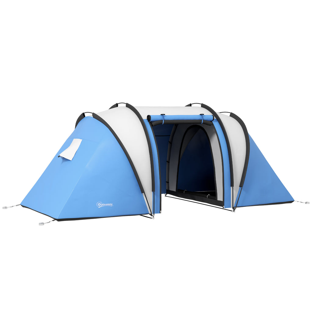 DodiOnline Camping Tent with 2 Bedrooms and Living Area, 3000mm Waterproof Family Tent, for Fishing Hiking Festival, Blue