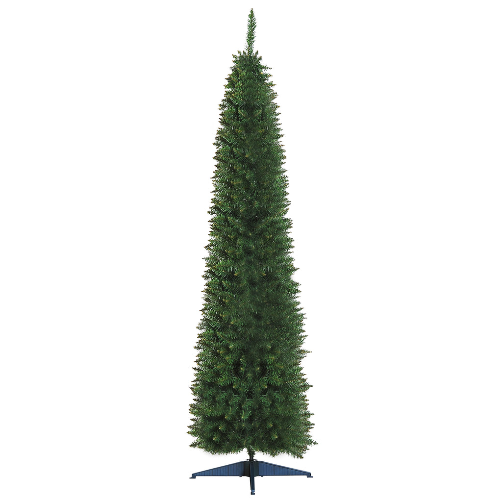 DodiOnline 7ft Unlit Artificial Christmas Tree, Pencil Slim Xmas Tree with Solid Stand and Realistic Branches, Green