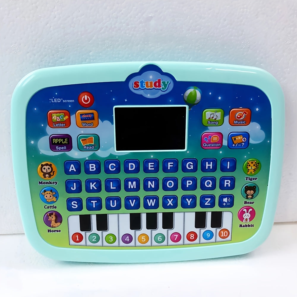 Kids Tablet Learning Pad with LED Screen Teach Alphabet Numbers Word Music Math Development Interactive Electronic Toy for Boys & Girls (Battery Not Included) Halloween Christmas Gift Ramadan Mubarak