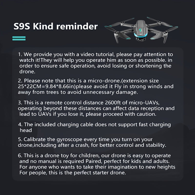New S9S aerial drone, GPS positioning, Automatic return, Remote-controlled aircraft, High-definition dual camera with 2-axis Self Stabilizing Electronic Anti-Shake Gimbal, Brushless motor, Foldable four axis aircraft