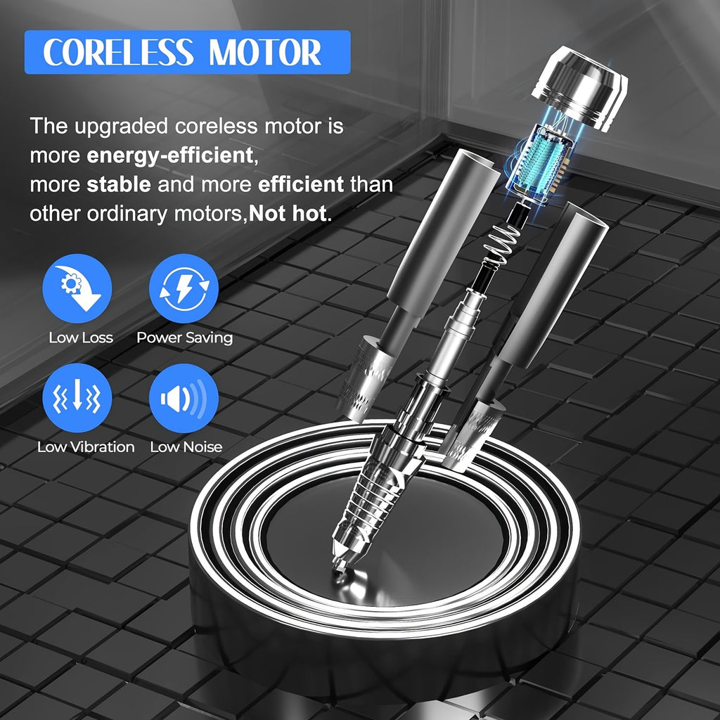 Professional Nail Drill Machine for Acrylic Nails, 35000 RPM Electric Nail File, USB Rechargeable, Portable Electronic Nail Filer for Home Salon Manicure Tools.