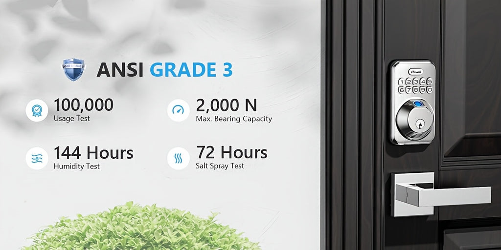 Fingerprint Front Door Lock Set with 2 Handles - Auto Lock & One-Touch Lock, Easy Install, Electronic Keypad Deadbolt, Keyless Entry Door Lock with Handle for Front Door