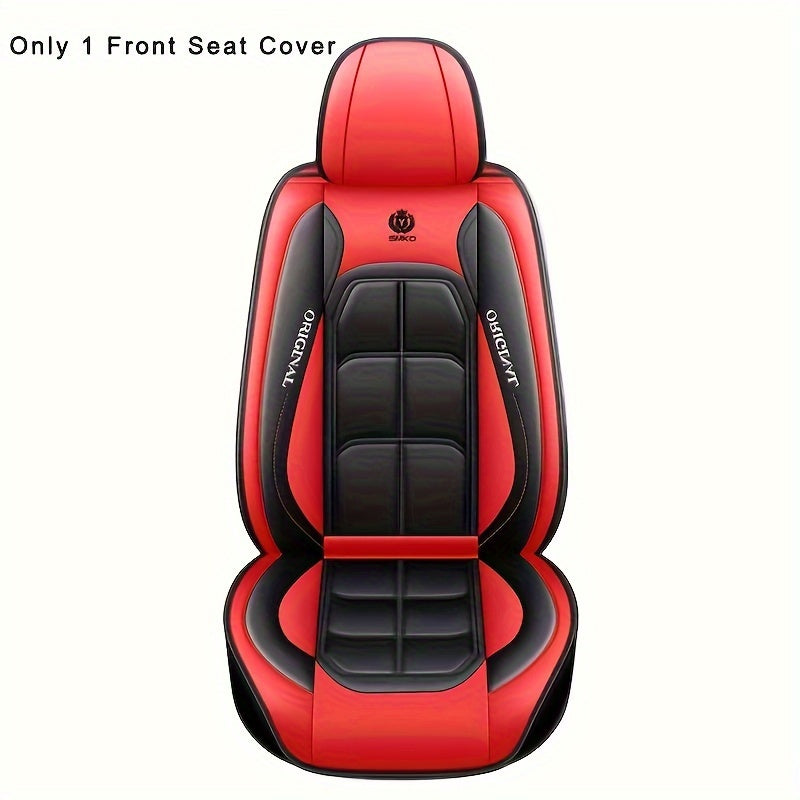 1pc Universal Car Seat Covers PU Leather Seat Covers Cushion Car Seat Protector Mat For Sedan SUV Car Accessories (Only 1 Front Seat Cover)