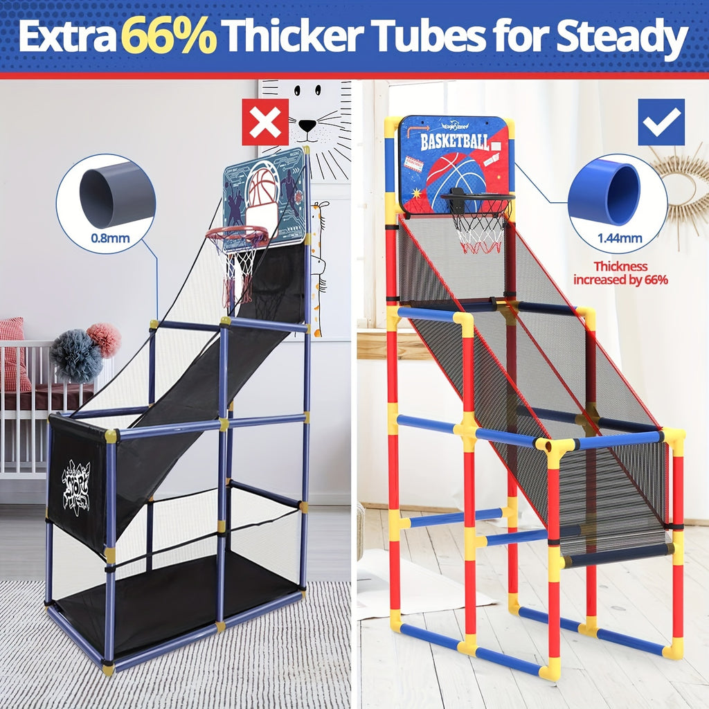 Kids Basketball Hoop Arcade Game W/Electronic Scoreboard Cheer Sound, Basketball Hoop Indoor Outdoor W/4 Balls, Basketball Game Toys Gifts For Kids 3-6 5-7 8-12 Toddlers Boys Girls