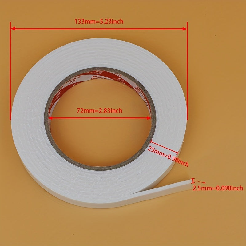 4 Rolls of Ultra-Strong Double-Sided Foam Tape - Mounting Tape for Home, Office, and Industrial Use - Heavy-Duty Foam Sponge Adhesive for Secure Bonding and Holding