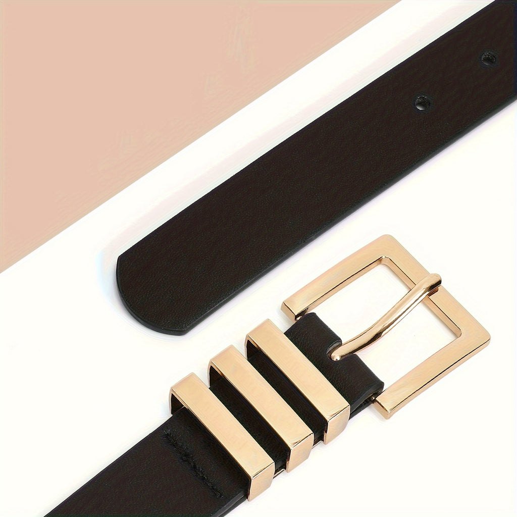 1PC Plus Size Women's Leather Belts For Jeans Pants Dress Fashion Ladies Waist Belt With Square Golden Buckle