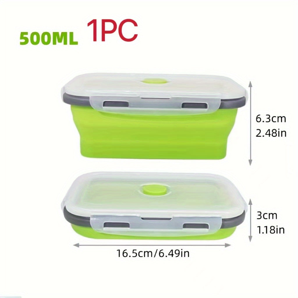 [Silicone Food Container] Collapsible Silicone Food Storage Container - BPA Free - Microwaveable - Freezer, Dishwasher Safe - Space Saving Stackable - Collapsible Leftover or Meal Prep Lunch Box Containers