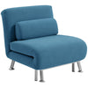 DodiOnline Single Velvet-Feel Sleeper Chair - Blue
