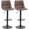 DodiOnline Adjustable Bar Stools Set of 2, Swivel PU Leather Upholstered Barstools with Tufted Seat and Back, Breakfast Bar Chairs for Kitchen Counter, Brown