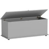 DodiOnline 113L Storage Chest, Storage Box with Flip-Top Lid and 2 Safety Hinges, Storage Trunk for Living Room, Entryway, 100 x 40 x 40 cm, Grey