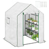 DodiOnline 143 x 140cm Walk-In Greenhouse, with Accessories - White