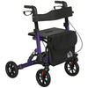 DodiOnline Folding Rollator Walker with Seat, Backrest, Lightweight Walking Frame with Storage Bag, Dual Brakes, Adjustable Handle Height, Suspension System, 4 Wheeled Walker for Seniors, Purple